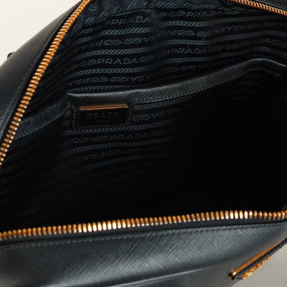 Prada Black Saffiano-Leather Top-Handle Briefcase - Picture 12 of 14